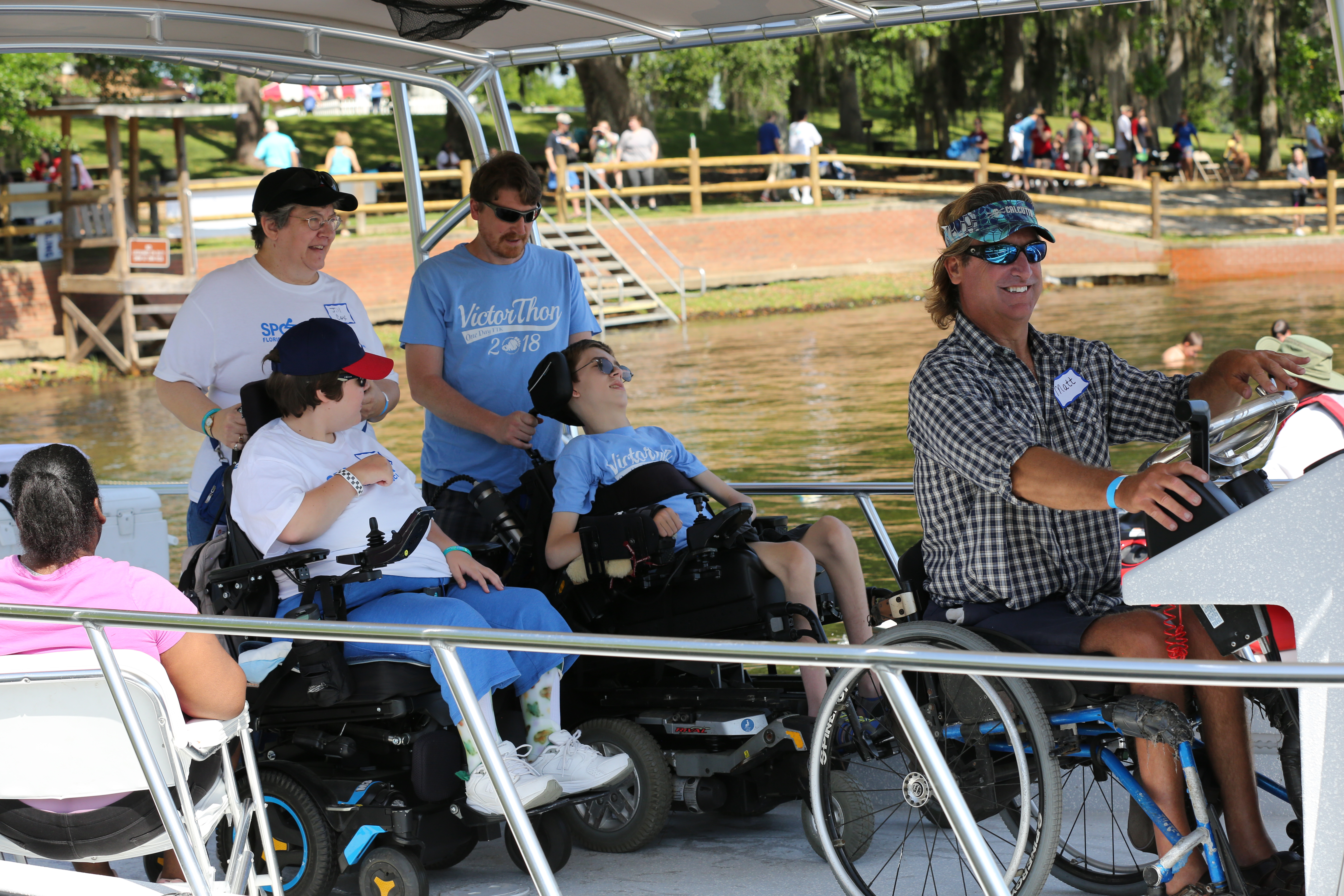 Photo of the Bird Dog Boat that is fully accessible.